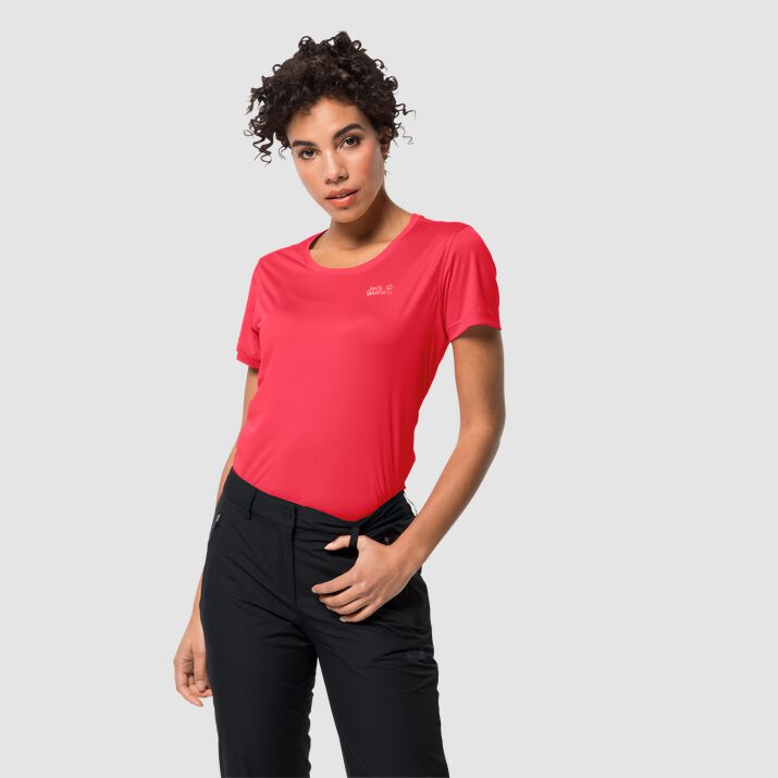 T-shirt Jack Wolfskin Tech Mujer Rojos Mexico-6178524